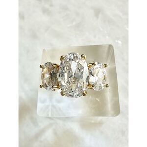 Super sparkly Triple oval cut cubic zirconia ring
